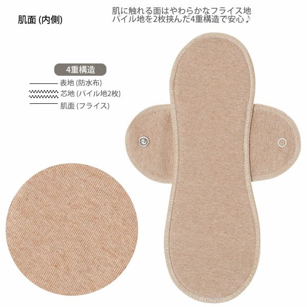 オーガニックコットン 【防水】布ナプキン Luna Angel レギュラー