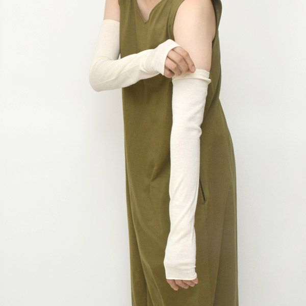 オーガニックコットン 親指通しアームカバー