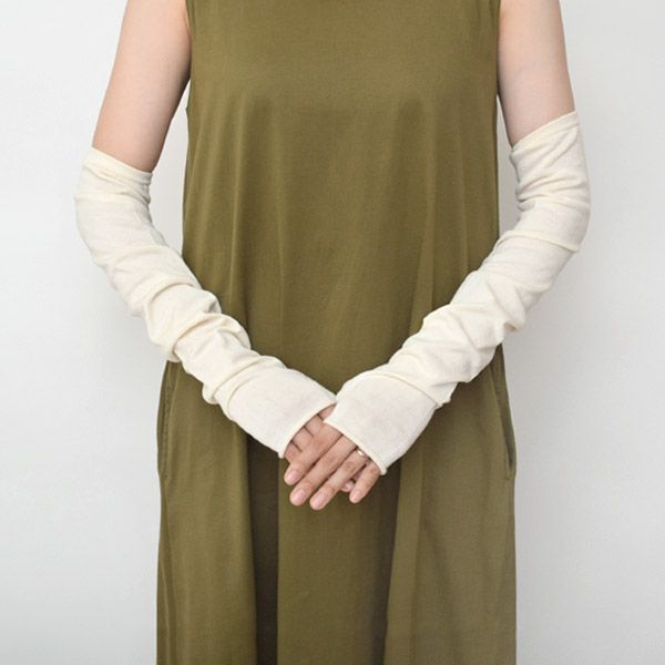オーガニックコットン 親指通しアームカバー