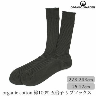 オーガニックコットン 綿100% 五倍子 リブソックス