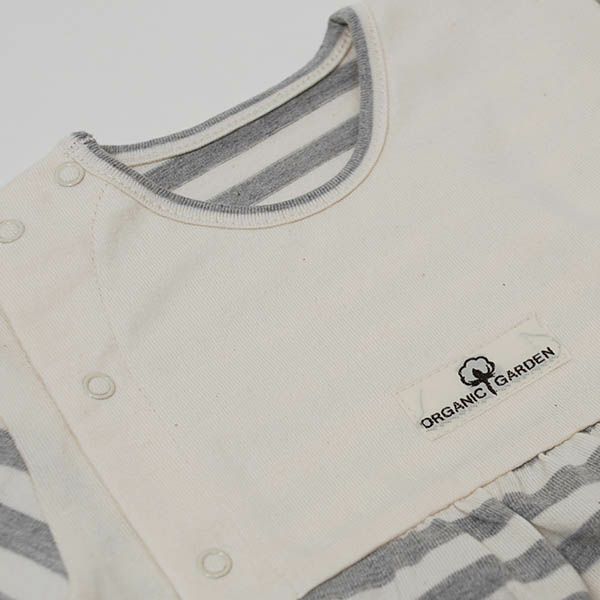 オーガニックコットン 彩土染めボーダー天竺2WAYオール