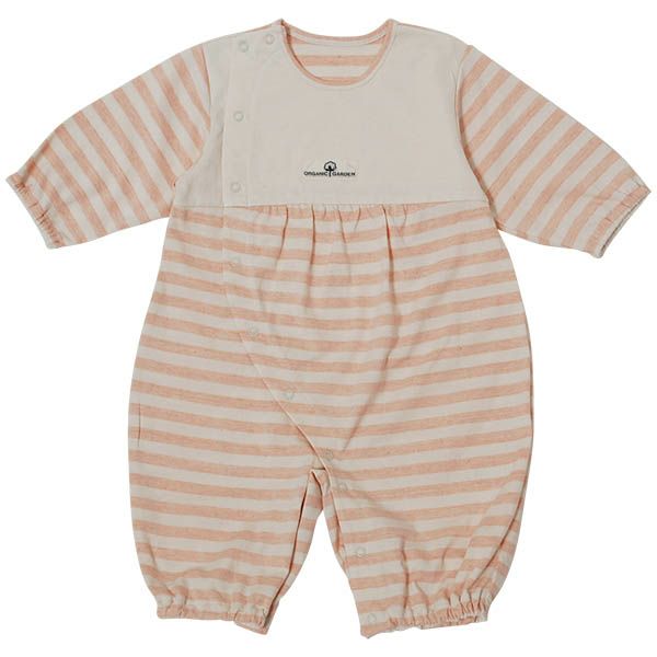 オーガニックコットン 彩土染めボーダー天竺2WAYオール