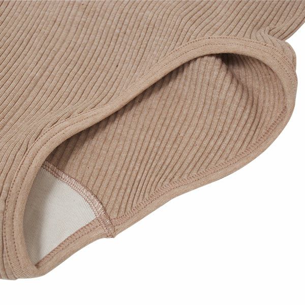 オーガニックコットン マタニティリブ編みパンツ （脇縫いなし）