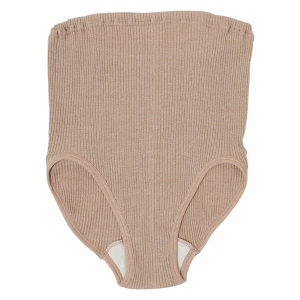 オーガニックコットン マタニティリブ編みパンツ （脇縫いなし）