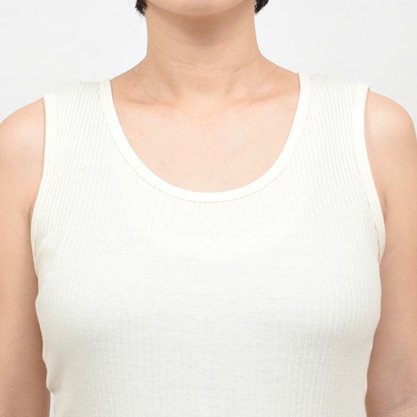 オーガニックコットン マタニティリブ編みタンクトップ （脇縫いなし）