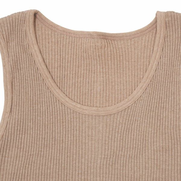 オーガニックコットン マタニティリブ編みタンクトップ （脇縫いなし）