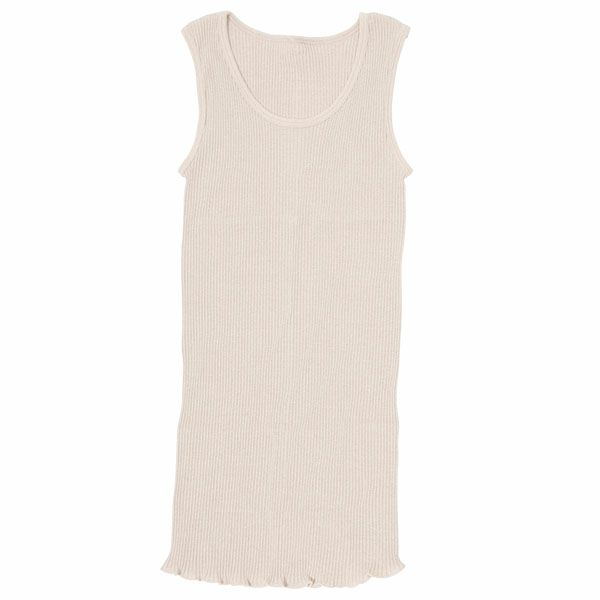 オーガニックコットン マタニティリブ編みタンクトップ （脇縫いなし）