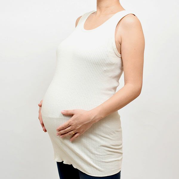 オーガニックコットン マタニティリブ編みタンクトップ （脇縫いなし）