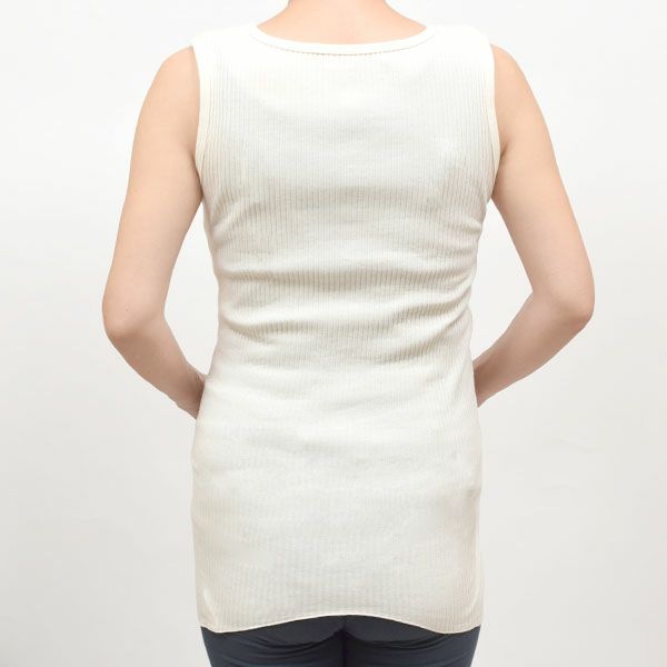 オーガニックコットン マタニティリブ編みタンクトップ （脇縫いなし）