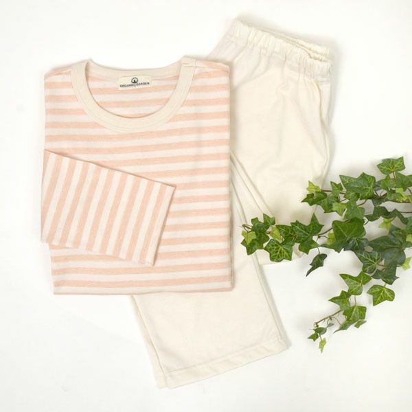 オーガニックコットン 天竺ボーダーパジャマ