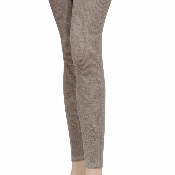 オーガニックコットン ヤク＆スーピマリブスパッツ モクグレー M-L