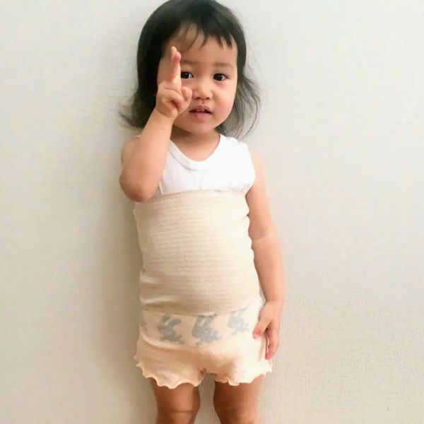 オーガニックコットン 幼児腹巻 カラードコットンボーダー