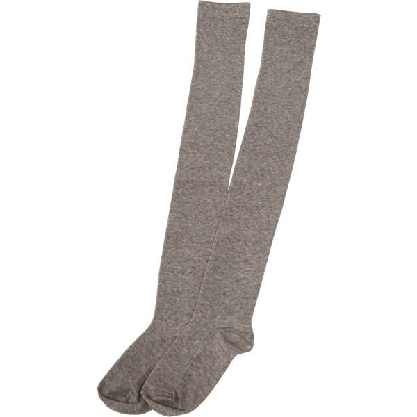 オーガニックコットン ヤク＆スーピマリブサイハイソックス モクグレー 22.5-24.5