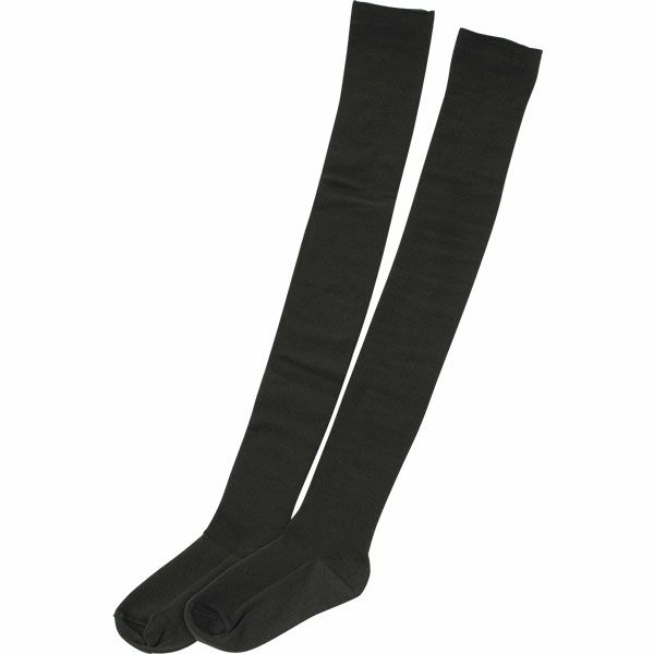 オーガニックコットン 五倍子 リブサイハイソックス ナチュラルブラック 22.5-24.5