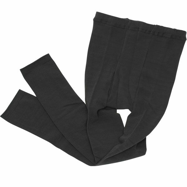 オーガニックコットン メンズ 五倍子 リブスパッツ ナチュラルブラック M-L