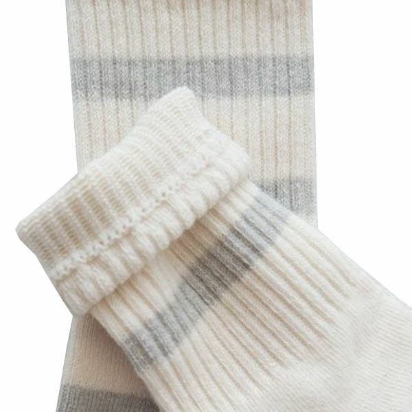 オーガニックコットン キッズ ラインパイルソックス