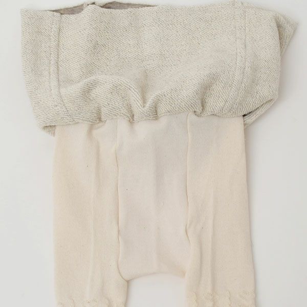 オーガニックコットン ヤクウールロングスパッツ付きスカート グレー 60-90