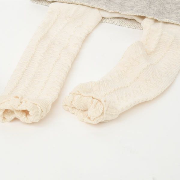 オーガニックコットン ヤクウールロングスパッツ付きスカート グレー 60-90