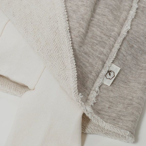 オーガニックコットン ヤクウールロングスパッツ付きスカート グレー 60-90