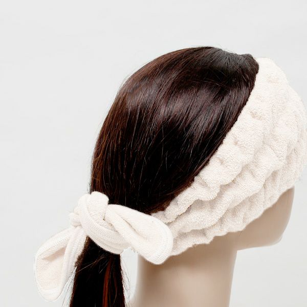 オーガニックコットン リボン付きヘアバンド