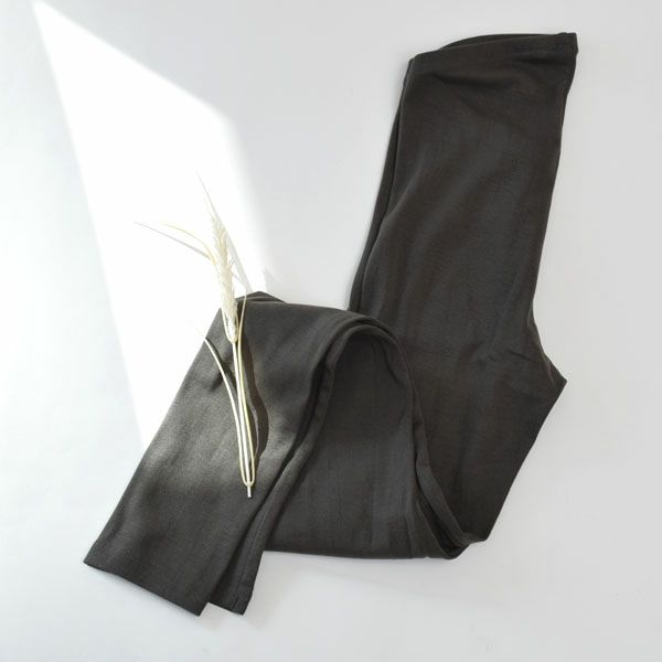 オーガニックコットン 五倍子レギュラー丈レギンス ナチュラルブラック M-L
