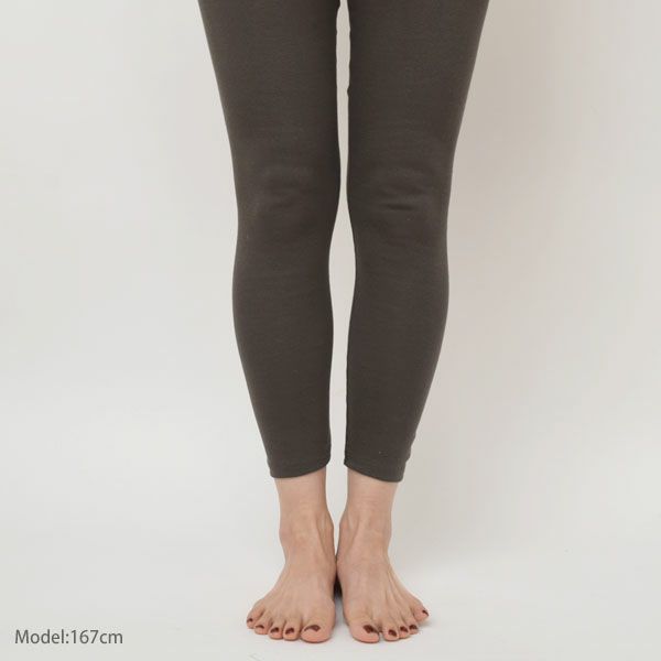 オーガニックコットン 五倍子レギュラー丈レギンス ナチュラルブラック M-L