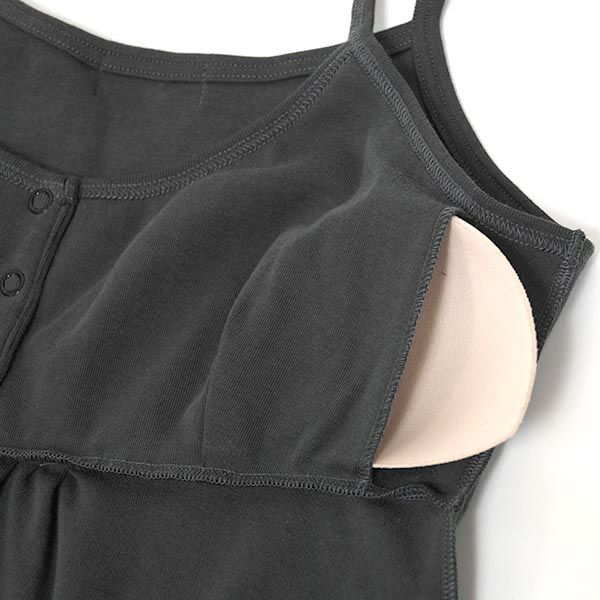 オーガニックコットン マタニティ パット付きミニ丈キャミドレス