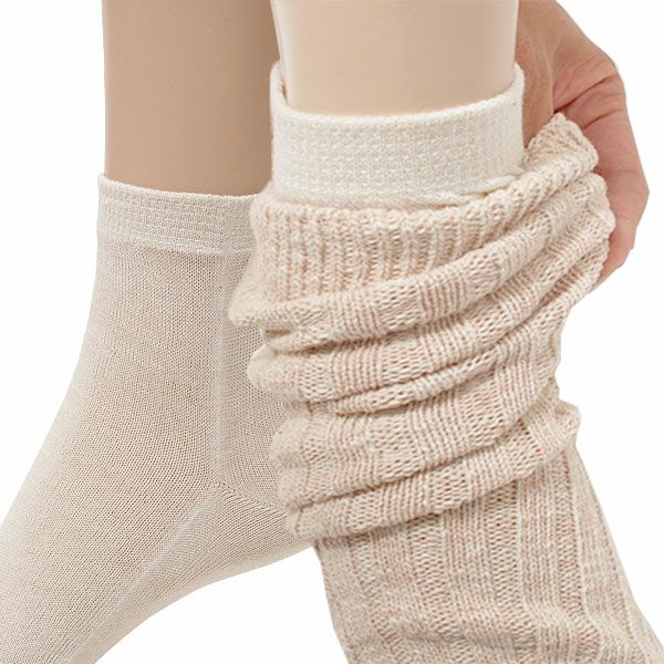 オーガニックコットン 5本指 重ね履きインナーソックス