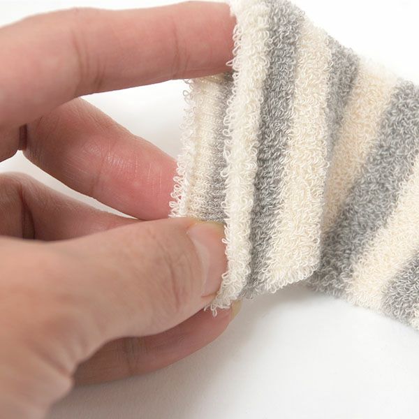 オーガニックコットン ベビー パイルボーダーソックス