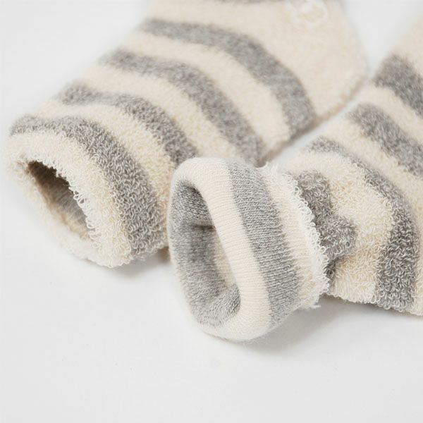 オーガニックコットン ベビー パイルボーダーソックス