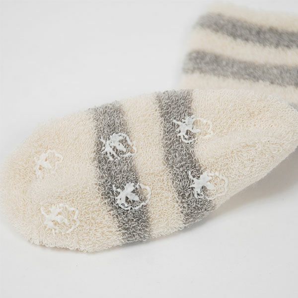 オーガニックコットン ベビー パイルボーダーソックス