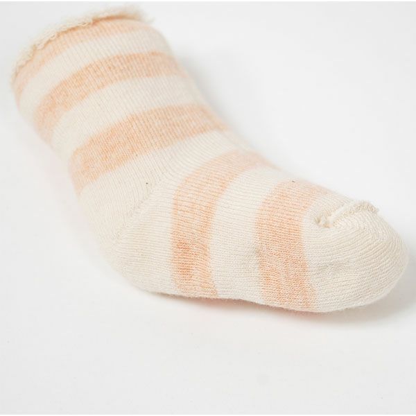 オーガニックコットン ベビー パイルボーダーソックス