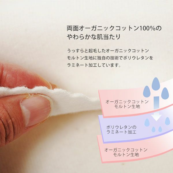 オーガニックコットン 防水シート（おねしょ・介護） 70×100
