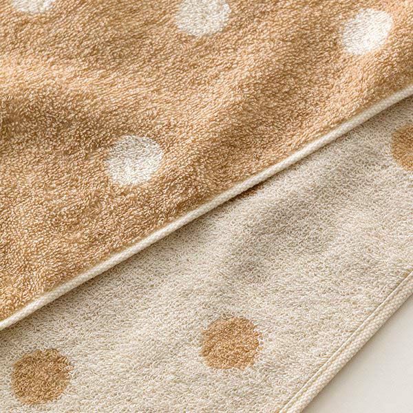 オーガニックコットン ドット フェイスタオル 33×80