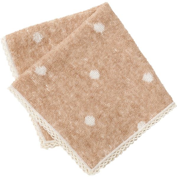 オーガニックコットン レースタオルハンカチ ドット