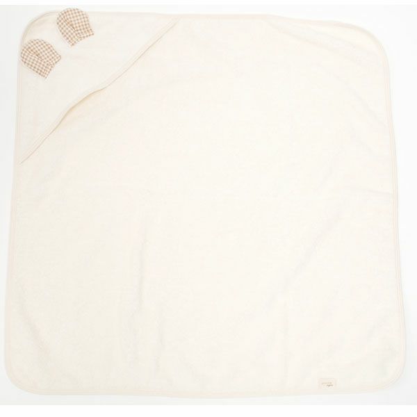 オーガニックコットン クマ耳おくるみ きなり 68ｘ68