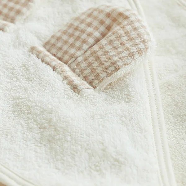 オーガニックコットン クマ耳おくるみ きなり 68ｘ68