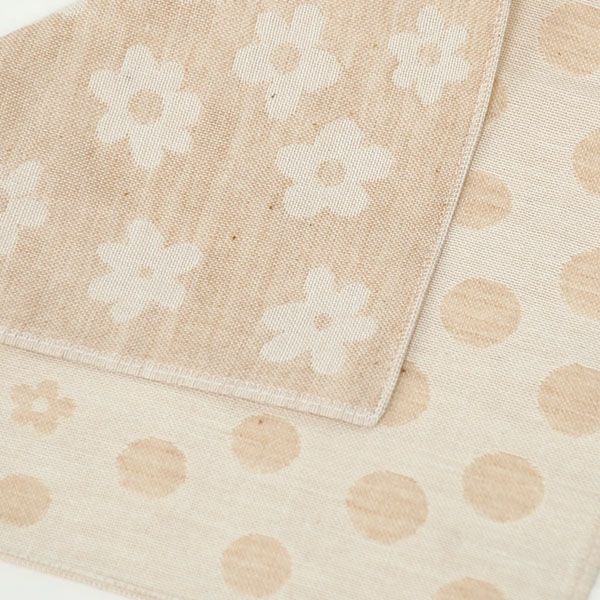 オーガニックコットン 水玉＆花柄ガーゼハンカチ3色セット