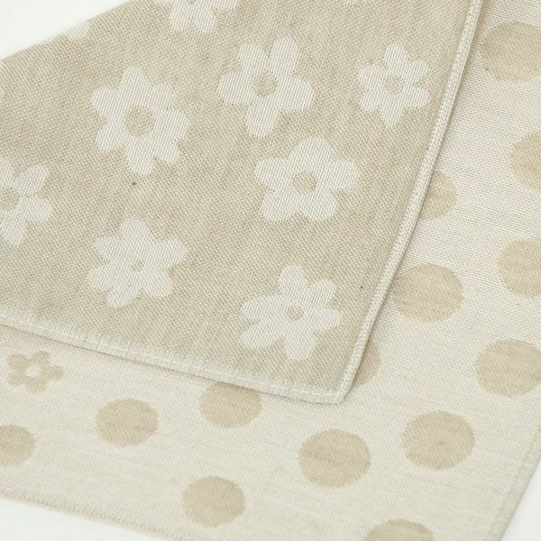 オーガニックコットン 水玉＆花柄ガーゼハンカチ3色セット