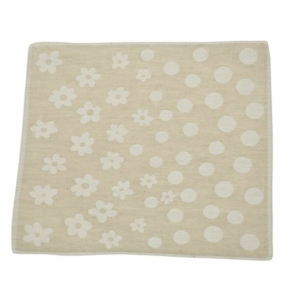 オーガニックコットン 水玉＆花柄ガーゼハンカチ3色セット