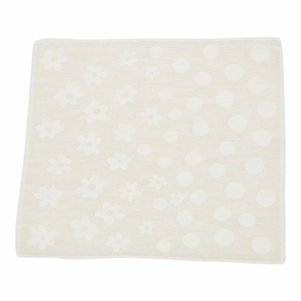 オーガニックコットン 水玉＆花柄ガーゼハンカチ3色セット