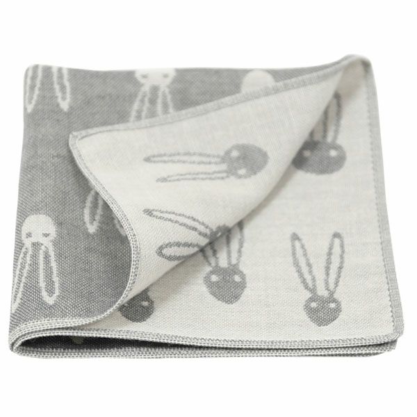 オーガニックコットン うさぎ＆にんじんガーゼハンカチ