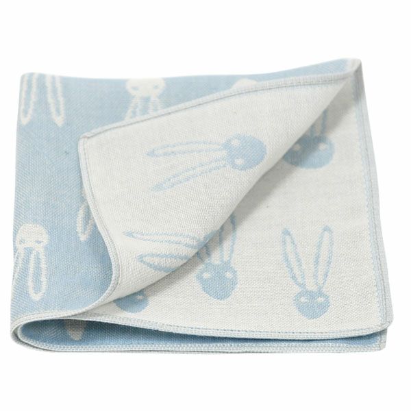オーガニックコットン うさぎ＆にんじんガーゼハンカチ