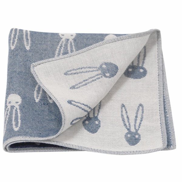 オーガニックコットン うさぎ＆にんじんガーゼハンカチ