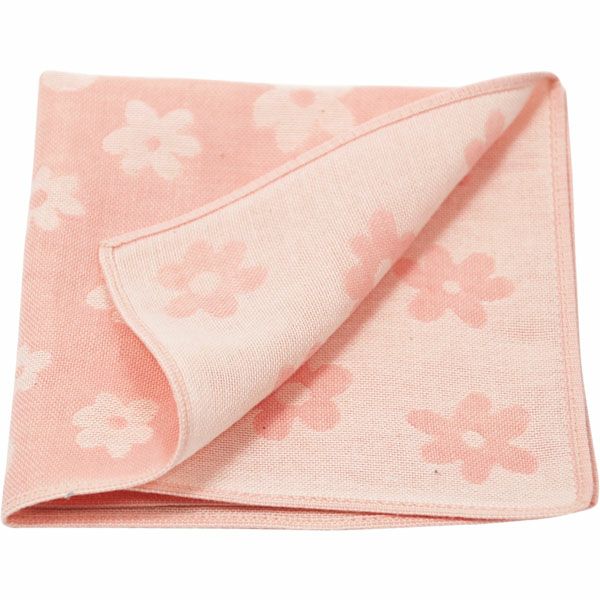 オーガニックコットン 水玉＆花柄ガーゼハンカチ