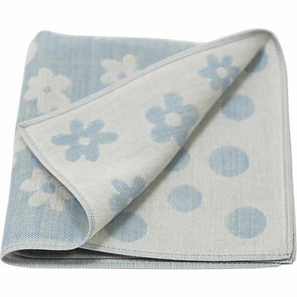 オーガニックコットン 水玉＆花柄ガーゼハンカチ