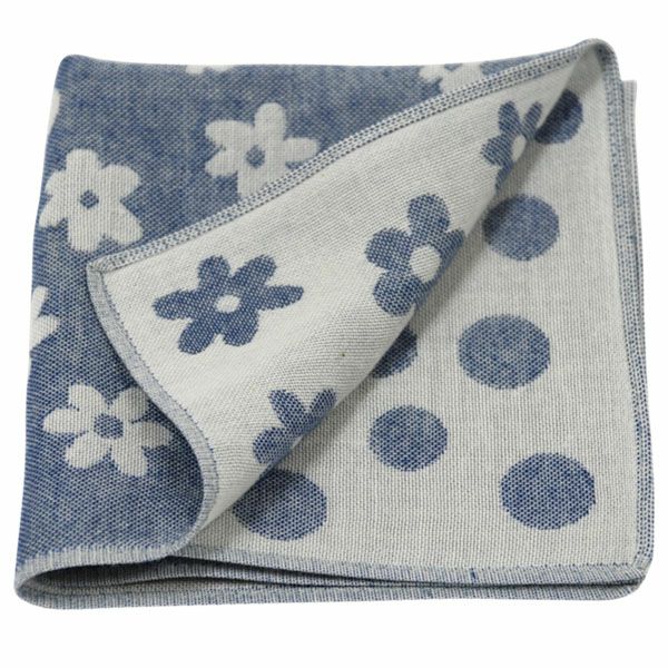 オーガニックコットン 水玉＆花柄ガーゼハンカチ