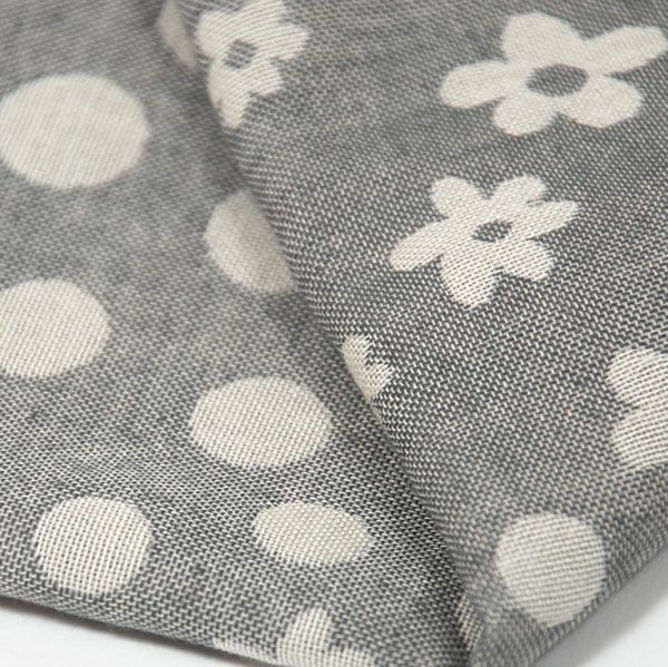 オーガニックコットン 水玉＆花柄ガーゼハンカチ