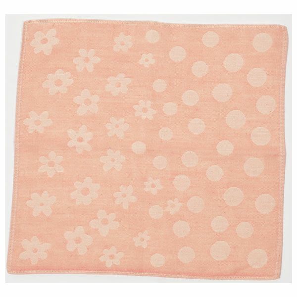オーガニックコットン 水玉＆花柄ガーゼハンカチ