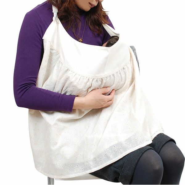 オーガニックコットン 花柄ガーゼ 多機能授乳ケープ ナチュラル